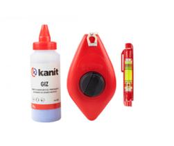 Jogo 15 m Linha + Giz Azul e Nível Para Marcação Kanit Jogo 15 m Linha + Giz Azul e Nível Para Marcação Kanit
