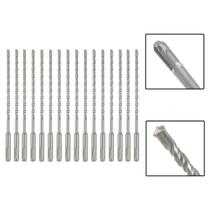 Jogo 16 Brocas SDS Plus 6X260 mm Aço Carbono Tungstênio