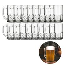 Jogo 18 Canecas Vidro Vitamina 320 ML Transparente Restaurante