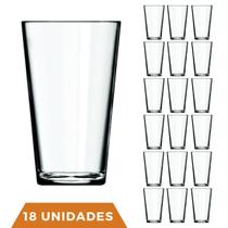 Jogo 18 Copos Cairo 350ml Agua Vidro Transparente Suco Nadir