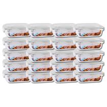 Jogo 18 Potes de Vidro Hermético Marmita Tampa 4 Travas 370ml