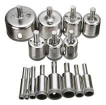 Jogo 18 Serra Copo Broca Diamantada 6A50mm Vidro Ceramica