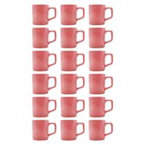 Jogo 18 Xícaras Café 80mL Cerâmica Rosa Mesa Posta Jogo 18 Xícaras Café 80mL Cerâmica Rosa Mesa Posta