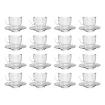 Jogo 18 Xícaras Café C/ Pires 220mL Transparente Mesa Posta Jogo 18 Xícaras Café C/ Pires 220mL Transparente Mesa Posta
