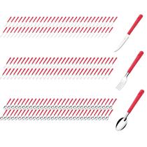 Jogo 180 Talheres Faca Garfo Colher Aço Inox Vermelho Luna Jogo 180 Talheres Faca Garfo Colher Aço Inox Vermelho Luna
