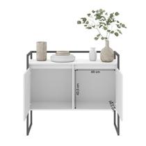 Jogo 2 Aparador Industrial 2 Portas Branco Preto