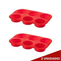 Jogo 2 Assadeira 6 CupCakes Silicone Antiaderente Sortida Jogo 2 Assadeira 6 CupCakes Silicone Antiaderente Sortida