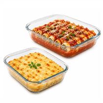 Jogo 2 Assadeira De Vidro Conjunto Travessa Forno Lasanheira Refratario Microondas Airfryer Alimentos Multiuso Jogo 2 Assadeira De Vidro Conjunto Travessa Forno Lasanheira Refratario Microondas Airfryer Alimentos Multiuso