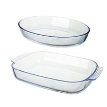 Jogo 2 Assadeiras Vidro Borossilicato Oval 2,4 Litros e Retangular 3,8 Litros - Tuut Jogo 2 Assadeiras Vidro Borossilicato Oval 2,4 Litros e Retangular 3,8 Litros - Tuut