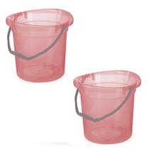 Jogo 2 baldes água graduado grande resistente 11l com alça Jogo 2 baldes água graduado grande resistente 11l com alça