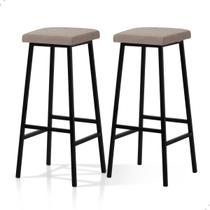 Jogo 2 Banqueta Alta Balcão Varanda Área Gourmet Estofada Estilo Industrial