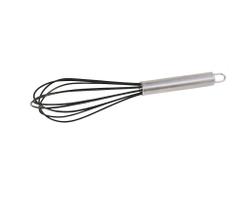 Jogo 2 Batedores Ovos Fuet Silicone Cabo Inox Preto Mimo Style