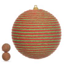 Jogo 2 Bolas De Natal Decorada Vermelho E Verde 10cm Jogo 2 Bolas De Natal Decorada Vermelho E Verde 10cm