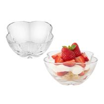 Jogo 2 Bowl de Cristal Doces Sobremesas Transparente Clover Lyor 5x9cm