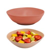 Jogo 2 Bowl Mini Tigela Bambu PP Cores Sortidas Sobremesa Caldos Sopa Lyor 250ml