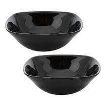 Jogo 2 Bowl Preto de Vidro Opalino Mini Tigela Quadrada 13,5cm Sobremesa Porções Cereal Em Casa Tem