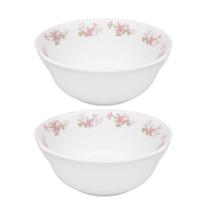 Jogo 2 Bowl Tigela Cumbuca Caldos Sobremesas Flowers Pink Vidro 400ml Em Casa Tem