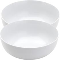 Jogo 2 Bowls de Melamina Brancos Restaurante Tigelas 3,5L Cumbucas Grandes