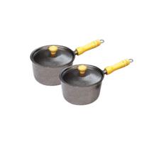 Jogo 2 Caçarolas cabo de Madeira 18 e 20 cm Jogo 2 Caçarolas cabo de Madeira 18 e 20 cm