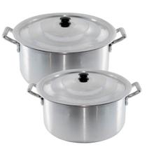 Jogo 2 Caçarolas Nº 30 Nº 35 Panelas Linha Hotel Em Aluminio