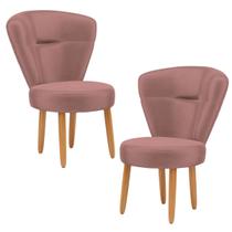 Jogo 2 Cadeiras Decorativa para Recepção Maquiagem Sala de Jantar Confortável Resistente Ergonômica