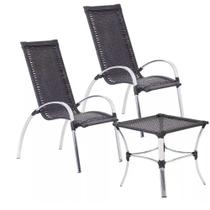 Jogo 2 Cadeiras Mini Garden e Mesa Emily Para Area Piscina Varanda Trama Original