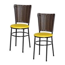 Jogo 2 Cadeiras Preta Para Cozinha Hawai Cappuccino - Lamar Design