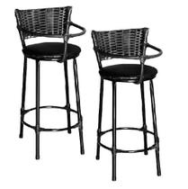 Jogo 2 Cadeirinhas Alimentação Bebê Encosto Preto