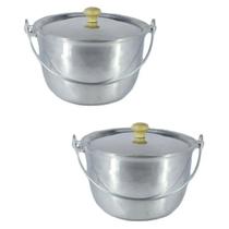 Jogo 2 Caldeirões Alumínio Polido Alça Vergalhão 16 e 20cm