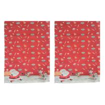 Jogo 2 Caminhos de Mesa de Natal 150x35cm Gobelim Papai Noel e Elfos Jogo 2 Caminhos de Mesa de Natal 150x35cm Gobelim Papai Noel e Elfos