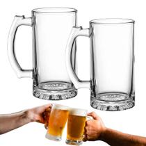 Jogo 2 Caneca Chopp Alemã Zero Grau 500Ml Copo Cerveja Vidro