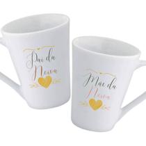 Jogo 2 Caneca Conica Personalizada Pai Mãe da Noiva do Noivo Presente Casamento Madrinha Padrinho