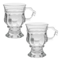 Jogo 2 Caneca De Café 117ml Hanover Vidro Cristalino Transparente Xícara Em Casa Tem