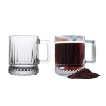 Jogo 2 Caneca de Vidro Café Cappuccino Elusia 250ml Em Casa Tem