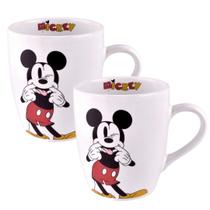 Jogo 2 Canecas Cerâmica Mickey Mouse Disney 330ml - Tuut