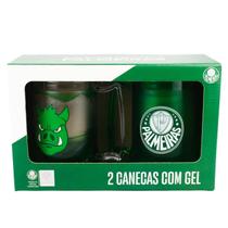 Jogo 2 Canecas Gel Isolante Térmico 400ml - Palmeiras