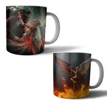 Jogo 2 Canecas Porcelana Anjos & Demônios 350ml (BD01)