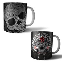 Jogo 2 Canecas Porcelana Caveira Mexicana 350ml (BD03) Jogo 2 Canecas Porcelana Caveira Mexicana 350ml (BD03)