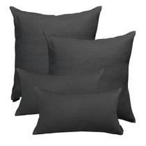Jogo 2 Capa Almofadas Santorini Luxo 50x50cm 2 Capas 30x50cm Suede Texturizado Com Ziper