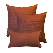 Jogo 2 Capa Almofadas Santorini Luxo 50x50cm 2 Capas 30x50cm Suede Texturizado Com Ziper