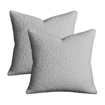 Jogo 2 Capas Almofadas 50x50cm Decorativas Quadrada Ziper Invisivel Capri Cinza Claro