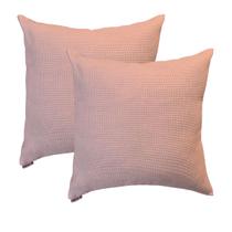 Jogo 2 Capas Almofadas Decorativas Quadrada 50x50 Ziper Invisivel Santorini Rose
