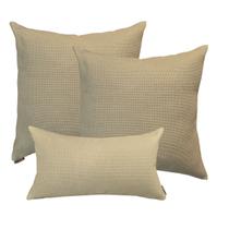 Jogo 2 Capas de Almofada 50x50 e 1 Capa 30x50cm Suede Luxo Premium Ziper Invisivel Caqui