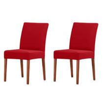 Jogo 2 Capas de Cadeira Lisa ou Estampada Malha Decoração Sala Jantar Mesa Posta Cozinha