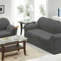 Jogo 2 Capas De Sofá 2 E 3 Lugares Malha Gel 100% Poliéster Cinza