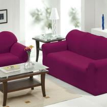 Jogo 2 Capas De Sofá 2 E 3 Lugares Malha Gel 100% Poliéster Vinho