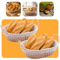 Jogo 2 Cestas Decorativas Multiuso Café Da Manha Organizador de Toalhas Presente