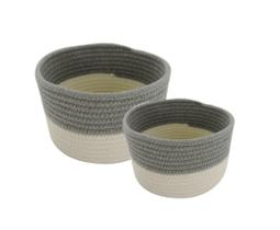 Jogo 2 Cestos Round Gist Cotton s/ Alça Mimo Style BH22276 Jogo 2 Cestos Round Gist Cotton s/ Alça Mimo Style BH22276