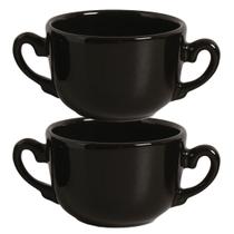 Jogo 2 Consumes Xícara Duas Alças p/ Sopas Caldos Cumbuca 700ml Preto Brilho Jogo 2 Consumes Xícara Duas Alças p/ Sopas Caldos Cumbuca 700ml Preto Brilho