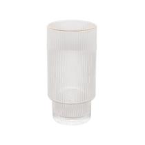 Jogo 2 copo altos 400ml de cristal de chumbo com borda dourada Lines Wolff - 28961 Jogo 2 copo altos 400ml de cristal de chumbo com borda dourada Lines Wolff - 28961